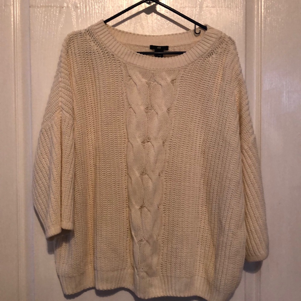 Cream crew neck sweater
